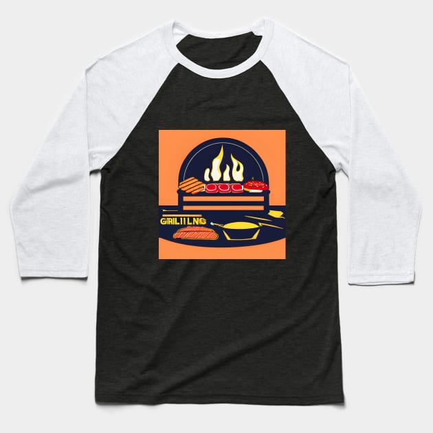 grilling | BBQ Baseball T-Shirt by amiflareclothing